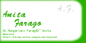 anita farago business card
